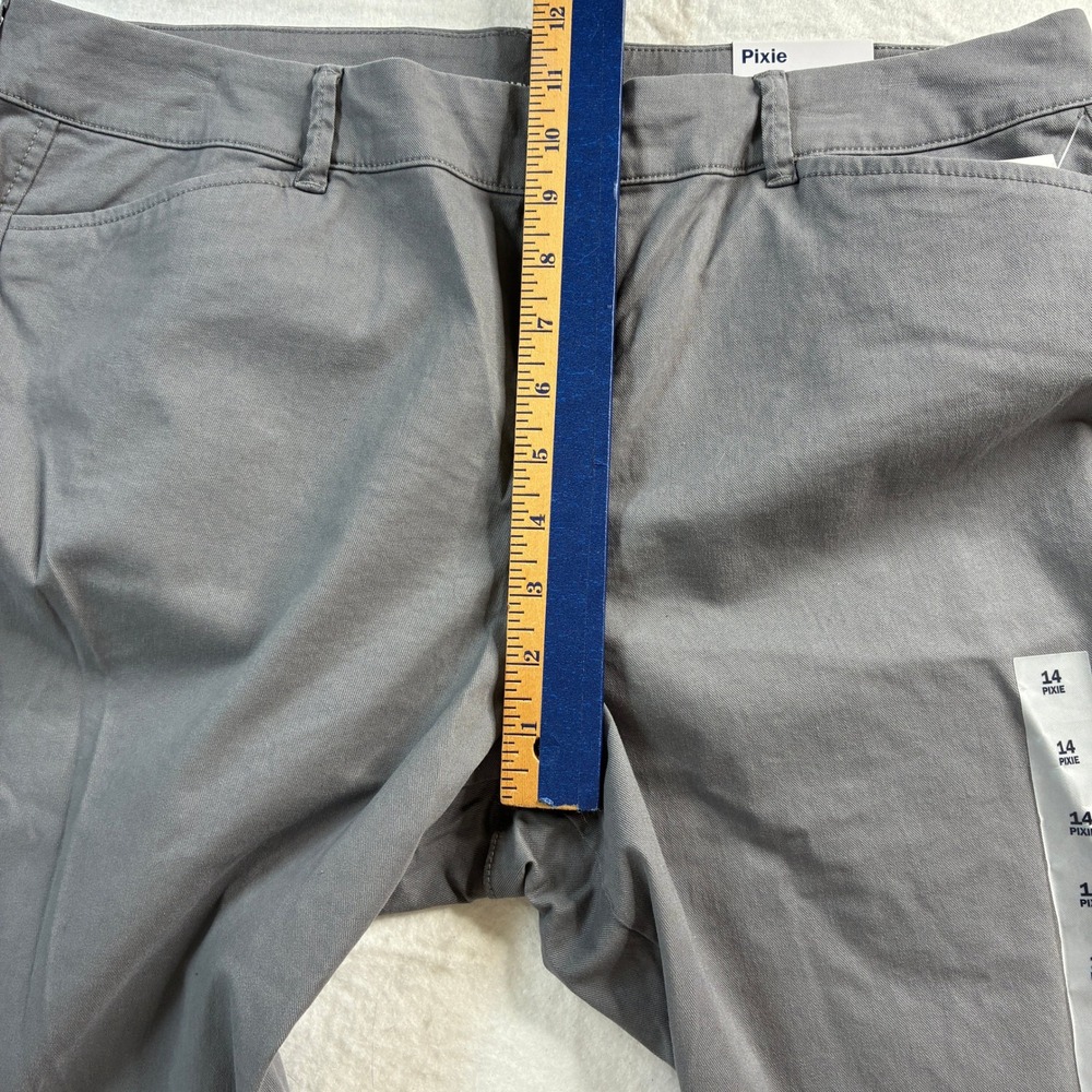 Old Navy Pixie Mid Rise Gray Twill Pants Women Size 14 New With Tags - Picture 16 of 16